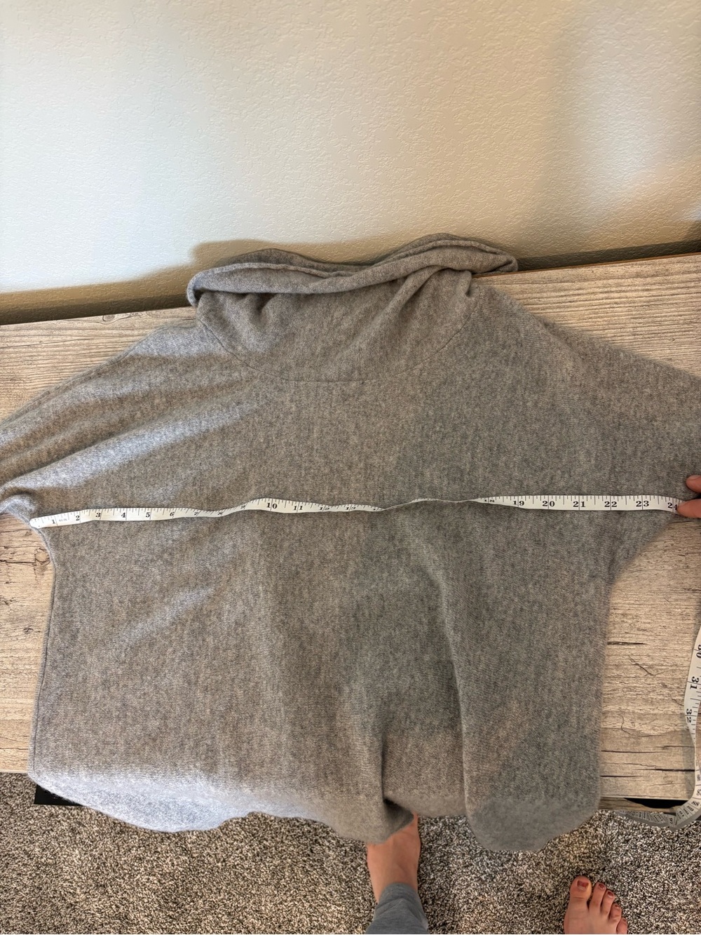 Magaschoni 100% Cashmere Sweater Gray Cowl Neck Tunic Pullover Women’s Large - Picture 13 of 15